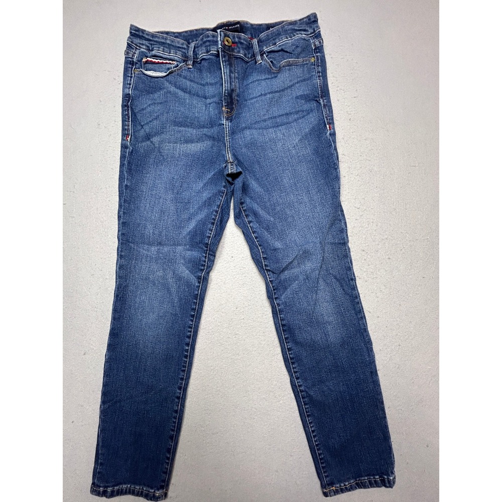 Tommy Hilfiger Raleigh High Rise Cotton Elastane Blue 10 W32 Womens